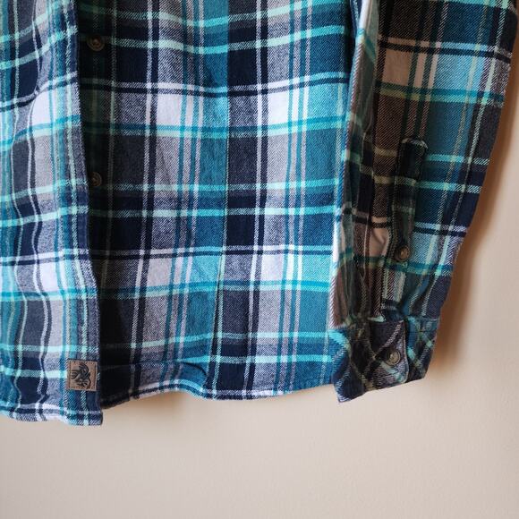 Legendary Whitetails Flannel Shirt Womens Size XL Blue Plaid Long Sleeve Button - Picture 6 of 11